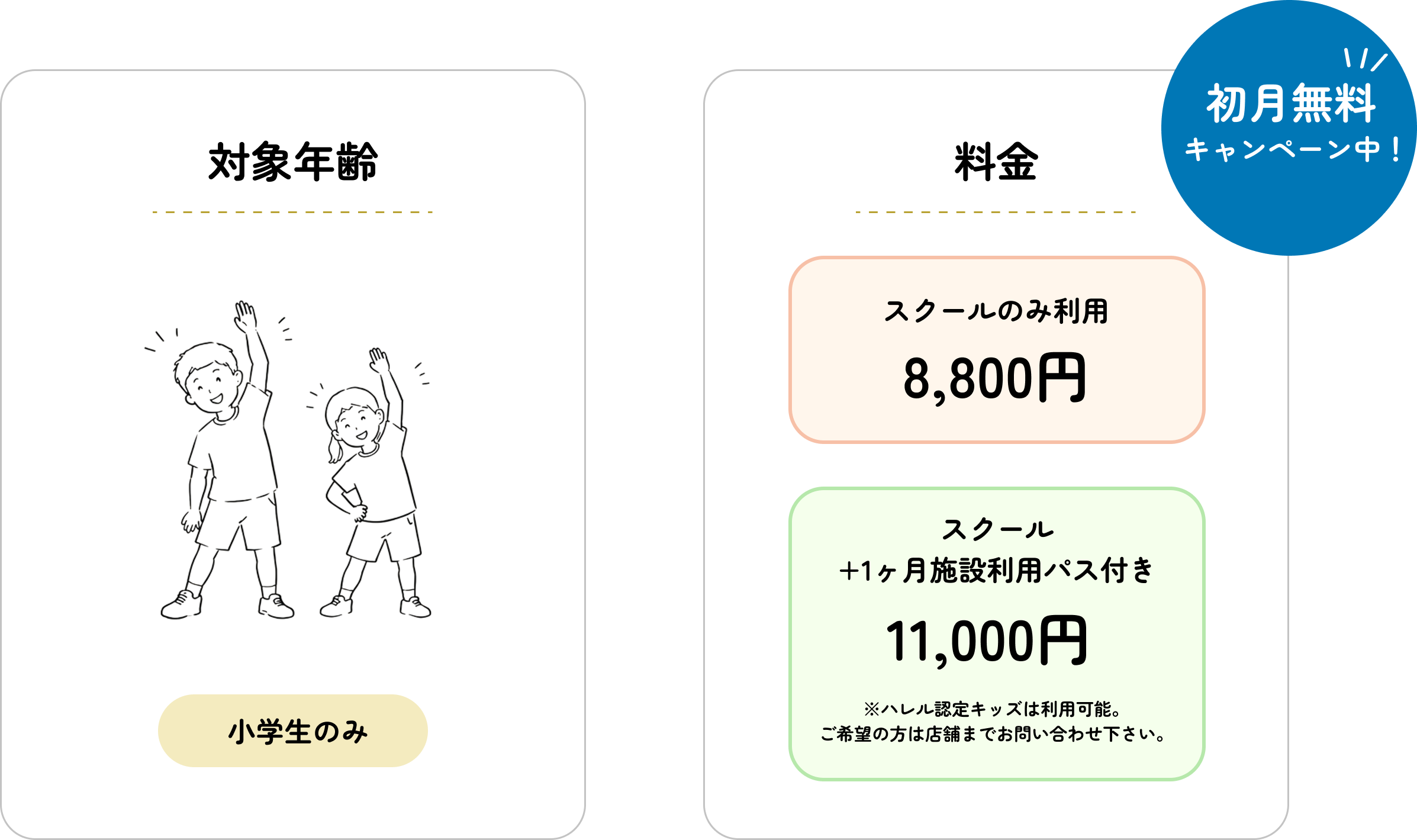 対象年齢・料金